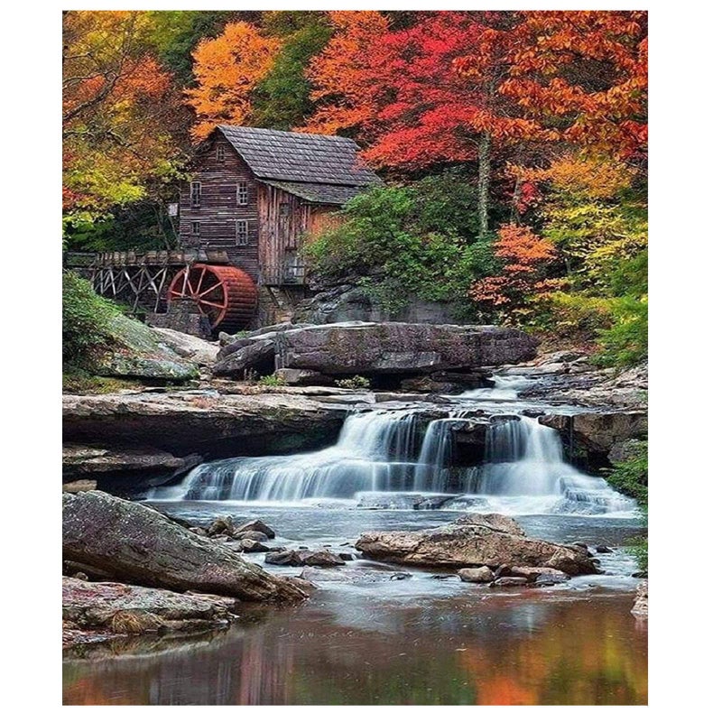 KTHOFCY 5D DIY Diamond Painting Kits for Adults Kids Waterfall Full Drill Embroidery Cross Stitch Crystal Rhinestone Paintings Pictures Arts Wall Decor Painting Dots Kits 15.7X11.8 in - Image 1