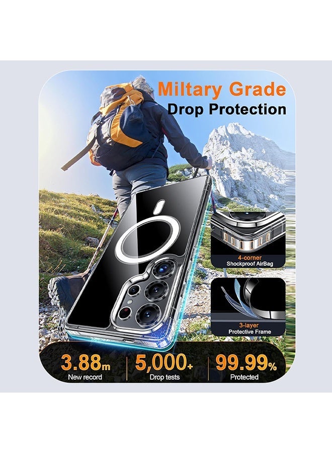 O Ozone Magnetic Clear Case Compatible with Samsung Galaxy S25 Ultra Compatible with MagSafe - Image 3