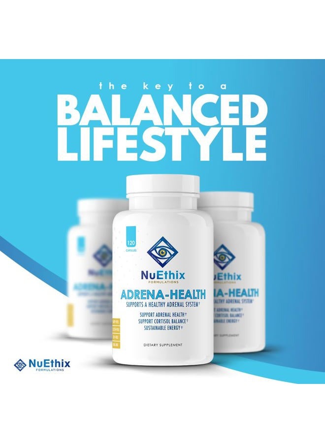 NuEthix Formulations Adrena-Health Dietary Supplement, Support Cortisol Health, Energy Levels, Mood Moderation, Adrenal Support Supplements for Women & Men, Fatigue Supplement - 120 Capsules  - Image 4