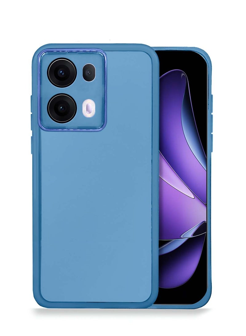Wtech Oppo Reno13 Pro 5G 2024 Soft Transparent TPU Silicone Ultra Thin Phone Stylish Electroplated Camera Border Back Case Cover - Blue