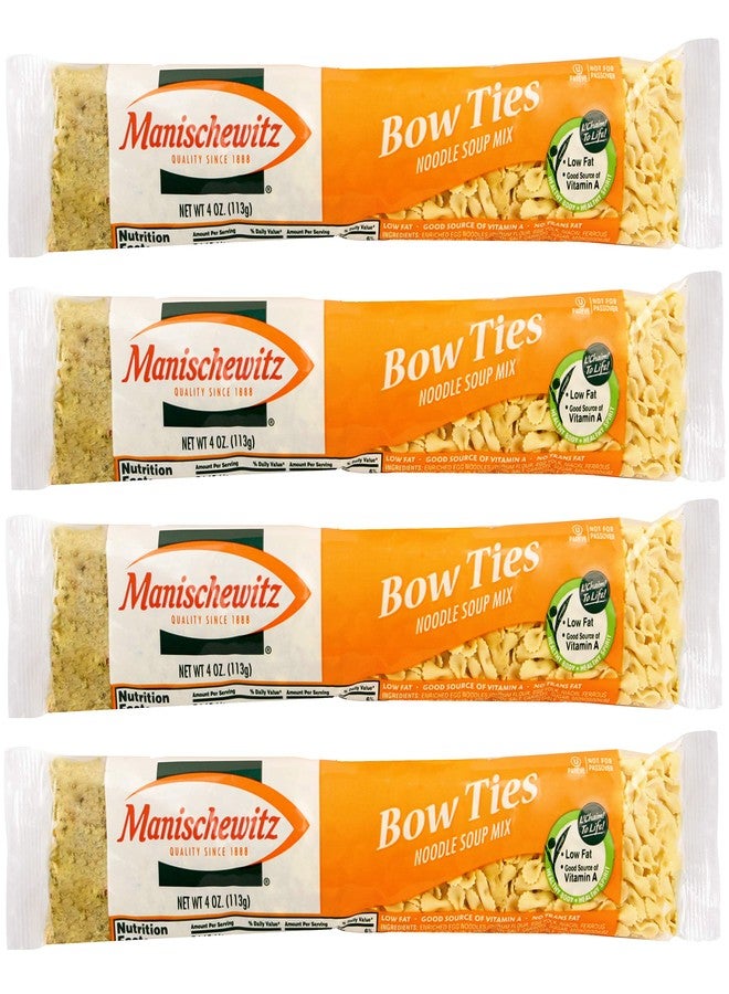 Manischewitz Bow Ties Noodle Soup Mix 4 Ounce (Pack of 4)