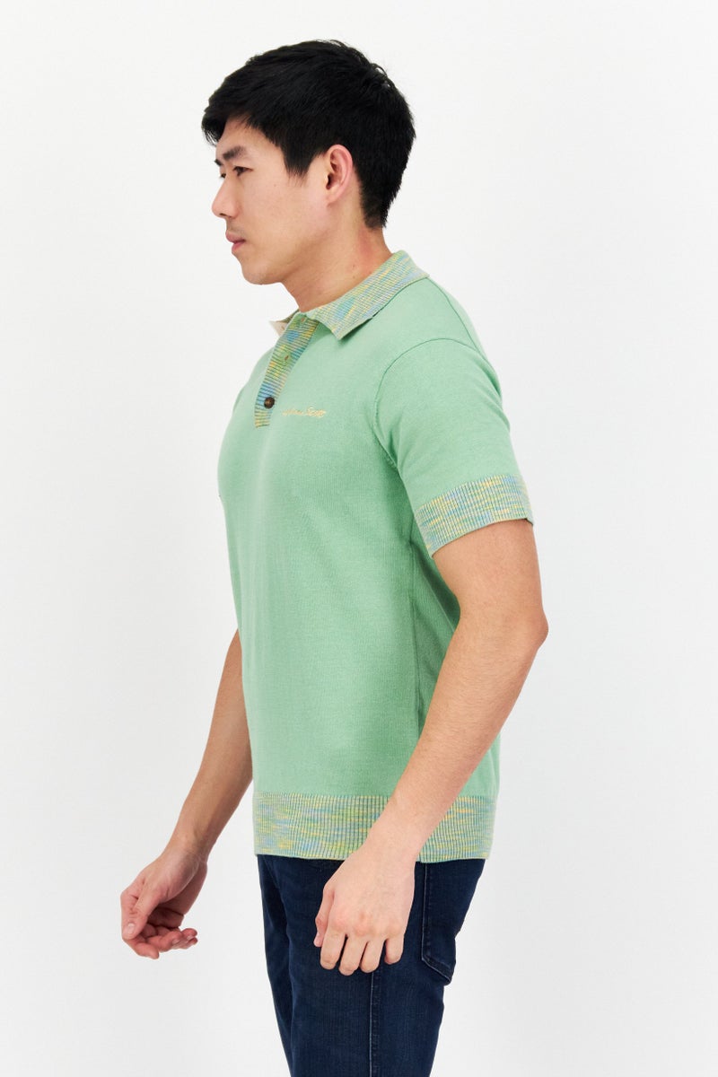 Lyle & Scott تي شيرت بولو قصير الأكمام للرجال بتصميم عادي، مجموعة خضراء - Image 2