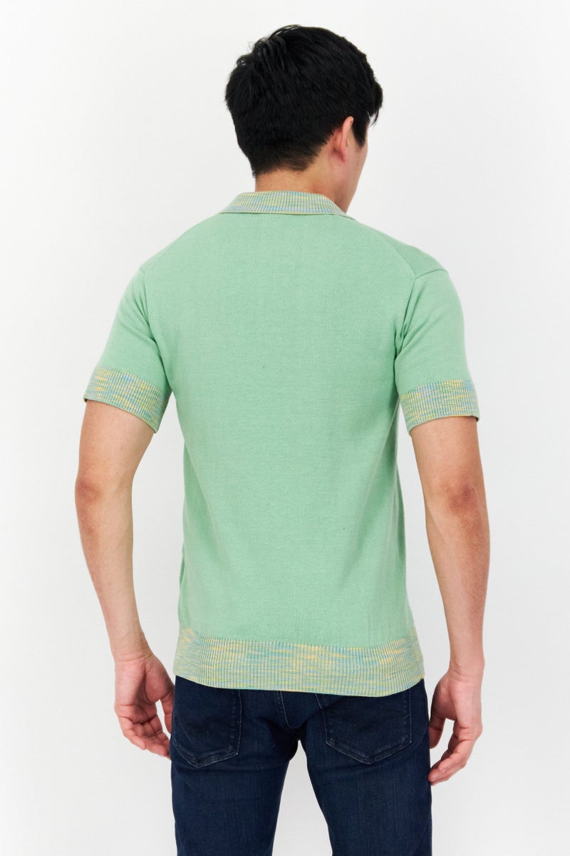 Lyle & Scott تي شيرت بولو قصير الأكمام للرجال بتصميم عادي، مجموعة خضراء - Image 3