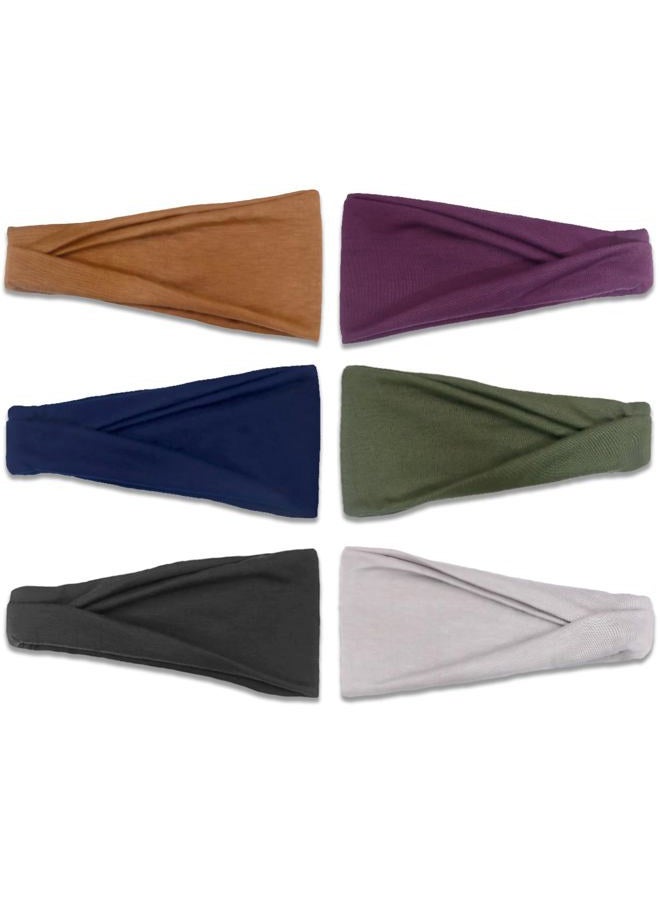 IVARYSS Headbands for Women, Non-Slip, Premium Stretchy Head Bands Hair Accessories,Wear for Yoga, Fashion, Working Out, Travel or Running, 6 Pack, Solid  - Image 5