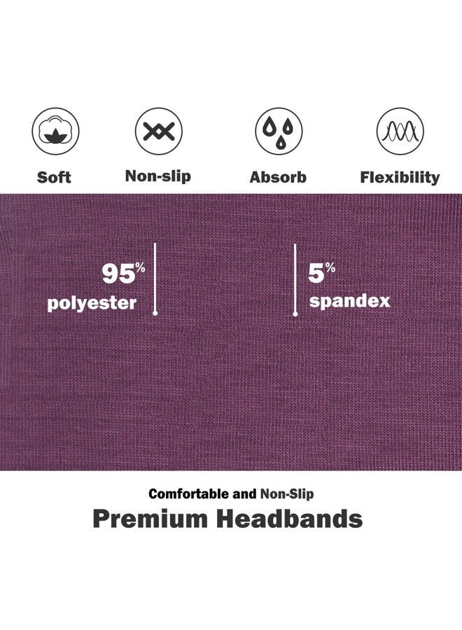 IVARYSS Headbands for Women, Non-Slip, Premium Stretchy Head Bands Hair Accessories,Wear for Yoga, Fashion, Working Out, Travel or Running, 6 Pack, Solid  - Image 3