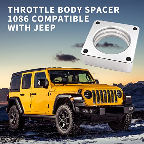 YESHMA Throttle Body Spacer Compatible with Jeep Wrangler TJ YJ 1987-2006, Throttle Body Spacer Compatible with Cherokee XJ 1984-2001 - Image 3