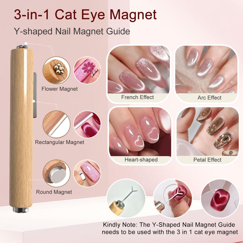 Neutechno 65Pcs Nail Art Tools Set, Professional 7Pcs Nail Art Brushes and 2Pcs Striping Liner Brush, 3Pcs Dual Tipped Dotting Pens, 4-Types Cat Eye Magnet, 50Pc Nails Sponges for Ombre & Grabbing Pen - Image 4