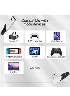 KASTWAVE Link Cable for Quest 2/Quest VR Devices - 10 FT High Speed Data Transfer USB 3.0 to USB C Cable, Connects to Gaming PC for Steam VR Games  - Image 2