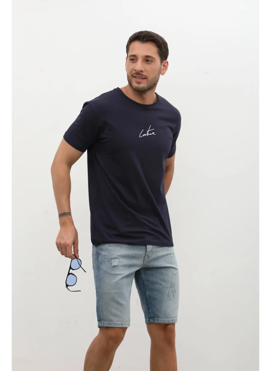 ماركابيا هوم Men's Ripped Detail Slim Fit Jean Shorts