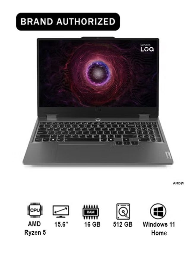 Lenovo LOQ Laptop With 15.6-Inch Display, AMD Ryzen 5 7235HS Processor/16GB RAM/512GB SSD/6GB Nvidia Geforce RTX 3050 Graphics/Windows 11 Home English/Arabic Luna Grey - Image 1