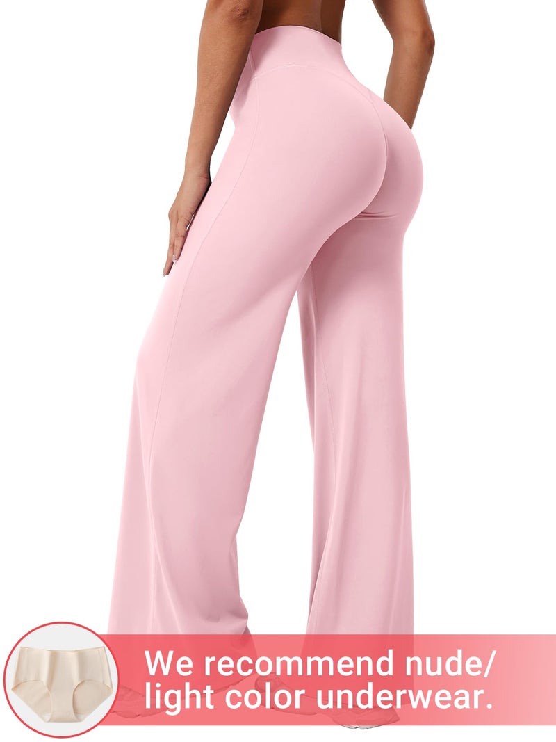 YEOREO Workout Leggings Womens No Front Seam Straight Leggings 31.5" High Waist Buttery Eddiy Gym Yoga Pants Light Pink M - Image 2