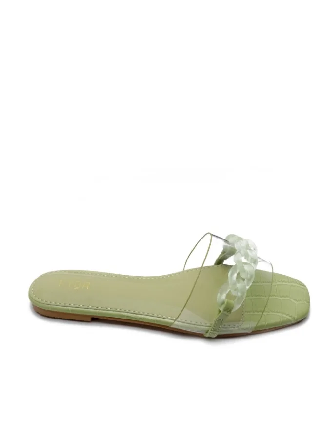 Chain Detailed Clear Slide Sandal MY 227