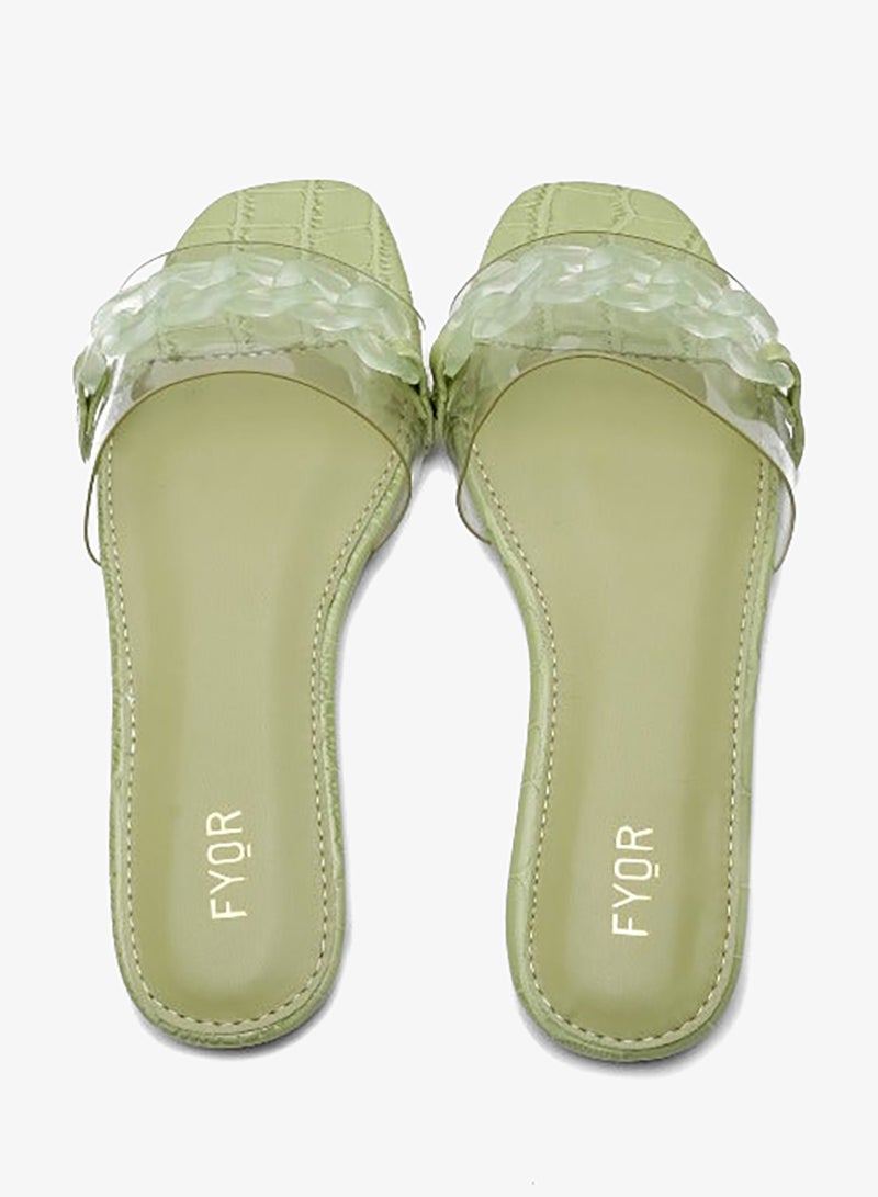 FYOR Chain Detailed Clear Slide Sandal MY 227 - Image 4
