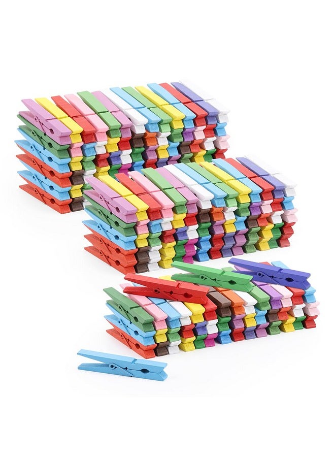 Tecbeauty - Tecbeauty 200pcs Colored Clothespins Wooden Clothes Pins, Wood Clips for Crafts Pictures Classroom Photos, 3inch, Random Colors - Image 1