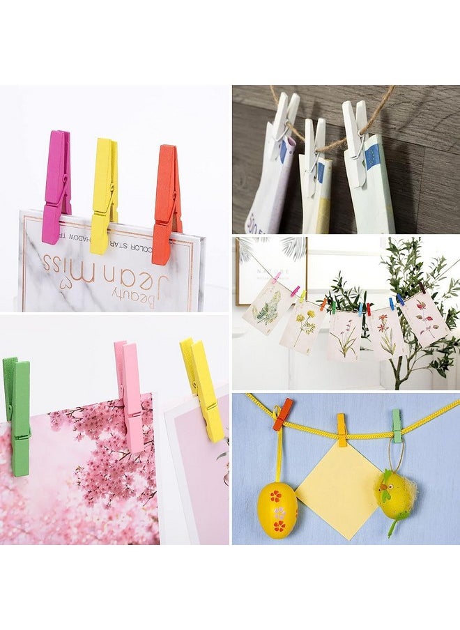 Tecbeauty - Tecbeauty 200pcs Colored Clothespins Wooden Clothes Pins, Wood Clips for Crafts Pictures Classroom Photos, 3inch, Random Colors - Image 1