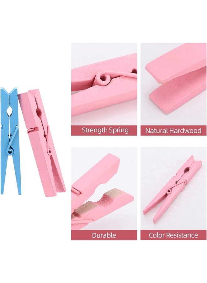 Tecbeauty - Tecbeauty 200pcs Colored Clothespins Wooden Clothes Pins, Wood Clips for Crafts Pictures Classroom Photos, 3inch, Random Colors - Image 1
