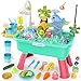 flybakiz 4in1 Electric Water Table Toy for Toddlers 13Kitchen Play Sink Toys with Running Water for Kid with Water PumpAnimals Food TablewareColor Changing Pretend Role Birthday Toy for Boy and Girl - Image 3