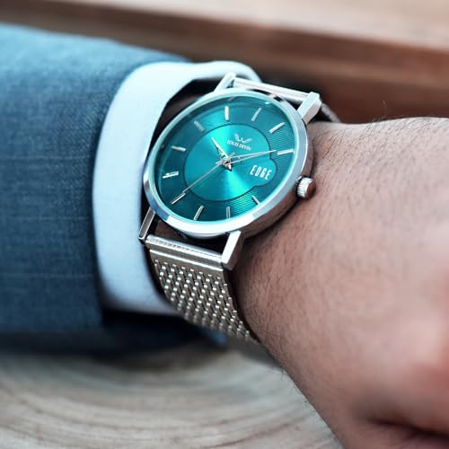 LOUIS DEVIN Stainless Steel Chain Analog Wrist Watch for Men (Blue Dial) | LD-GR092-BLU-CH - Image 2
