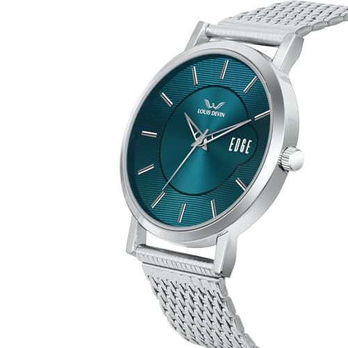 LOUIS DEVIN Stainless Steel Chain Analog Wrist Watch for Men (Blue Dial) | LD-GR092-BLU-CH - Image 4