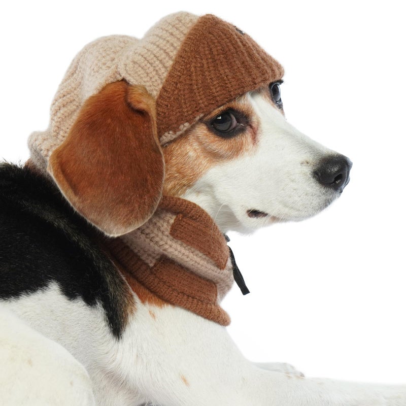 ADNIKIA Dog Winter Pilot Hat with Ear Flaps for Cold Weather Knitted Dog Hat with Ear Holes Adjustable Chin Strap Noise Protection Knitted Beanie Hat Stylish Pet Accessories Clothes - Image 2