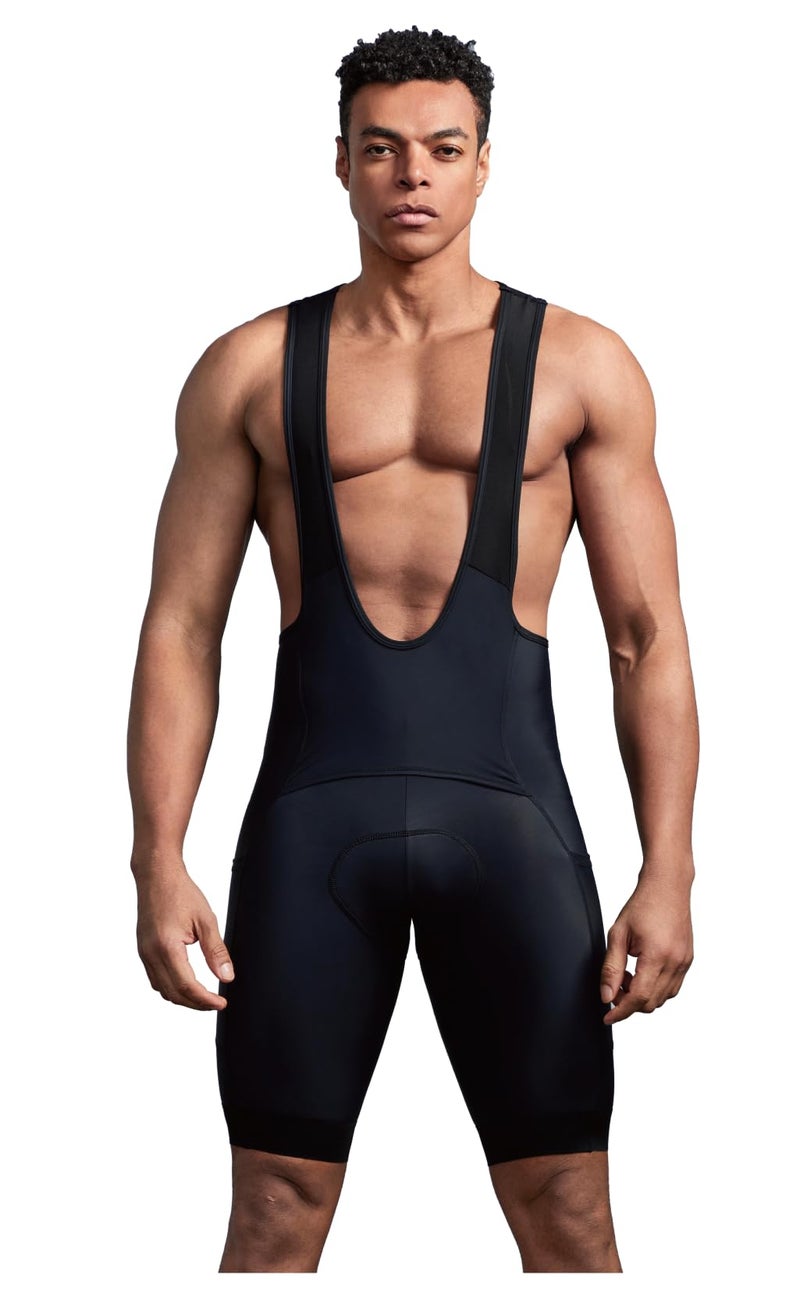 CEROTIPOLAR Men's Bathroom Access Cycling Bibs Shorts Padded，Gravel Bike Biking bib Shorts Bicycle Shorts UPF50+ Black - Image 1