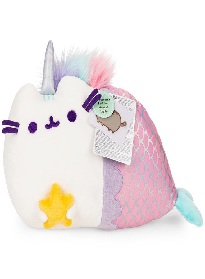 GUND Pusheen Magical Lights Mermaid Pusheenicorn Touch-Activated Light Up Cat Plush Stuffed Animal, 12” - Image 1