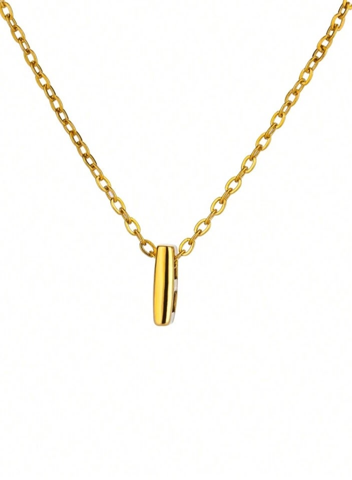 إيكوال سلسال نسائي أنيق مصنوع من الاستانلس ستيل مطلي باللون الذهبي