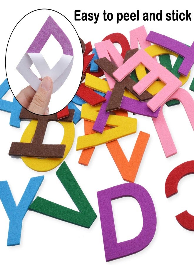 Aylifu 6.5cm Felt Letter Stickers, 52 Pieces Self-Adhesive Foam Letters Felt Alphabet Stickers A-Z for Decoration Arts and Crafts - 8 Assorted Colors - Image 5