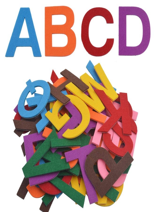 Aylifu 6.5cm Felt Letter Stickers, 52 Pieces Self-Adhesive Foam Letters Felt Alphabet Stickers A-Z for Decoration Arts and Crafts - 8 Assorted Colors - Image 2