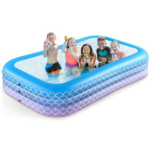 Sunrio 2025 Upgrade Inflatable Pool for Kids and Adults1207222 FullSized Inflatable Swimming Pool Leakproof Blow Up Above Ground for Backyard Outdoor Garden Summer Water Party Pink - Image 1
