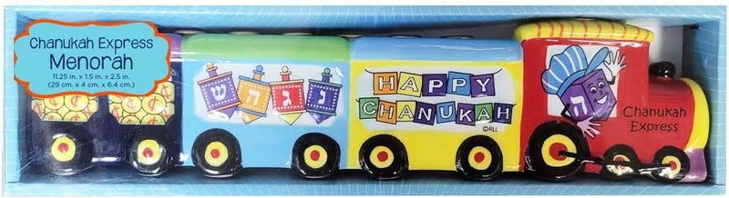 Rite Lite Chanukah Menorah Express Ceramic Menorah, 11.5 Multi-Color Hannukah Train Menora Jewish Holiday Party Favors Goodie Bag Decor Accessories Festival of Lights - Image 2