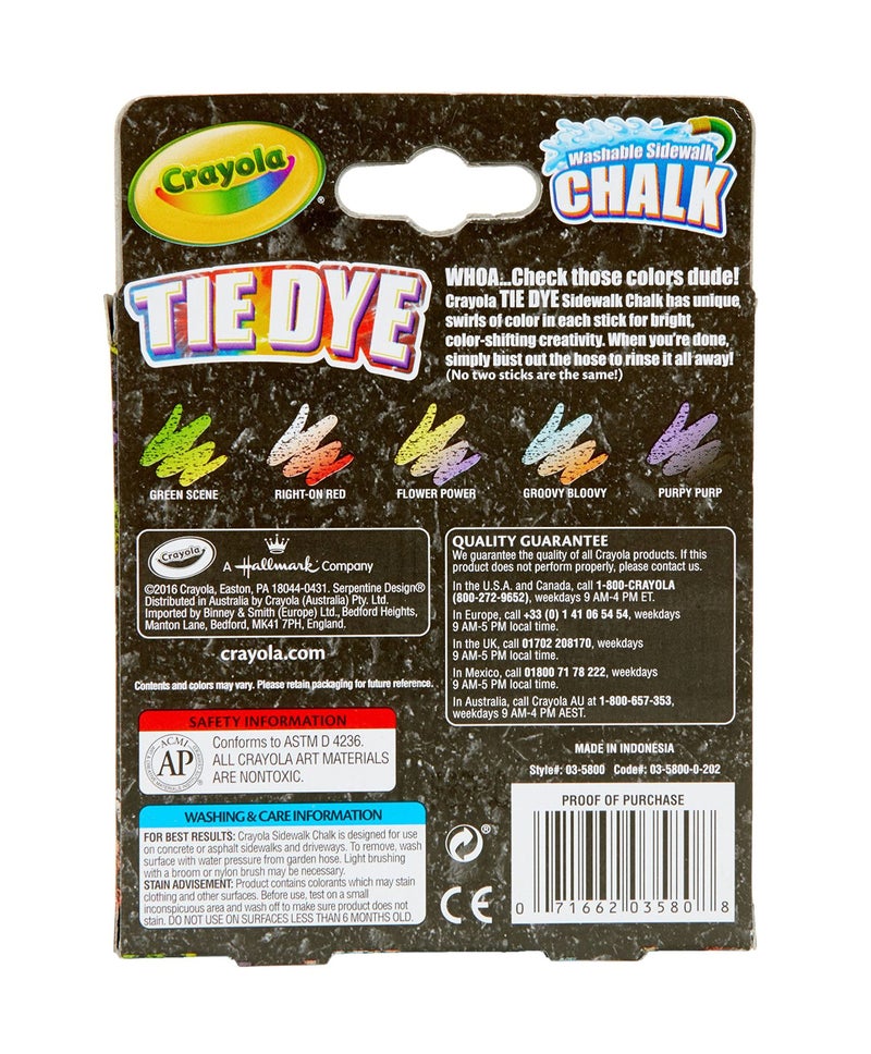 Crayola Tie Dye Chalk 5ct - Image 5