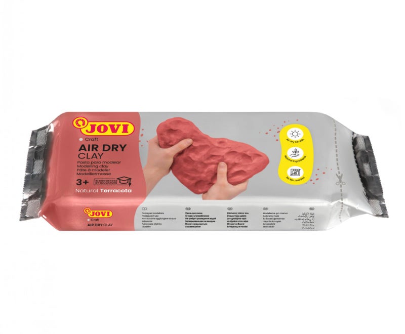 Jovi European Air Dry Modelling Clay Natural Terracotta (Brown) Non-Toxic Clay 500g Ideal for for Sculpting Pottery Art & Craft Handicraft Educational Purpose Fine Motor Skills - Image 1