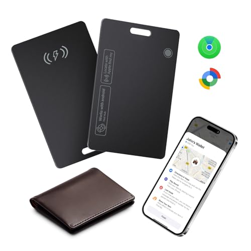 Lmrbelec Air Tracker Card for Android & Apple, Find My Wallet Tracker Card for Luggage, ID Card, Passport - Rechargeable Works with Apple Find My & Google's Find Hub (for iOS & Android, 2 Pack) - Image 1