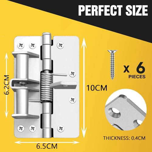 Gozaqe Self Closing Spring Door Hinge,Heavy Duty Folding Shelf Hinges,Invisible Automatic Door Closer Hinge with 90-Degree Positioning,Anti-Rust Door Closing - Image 2
