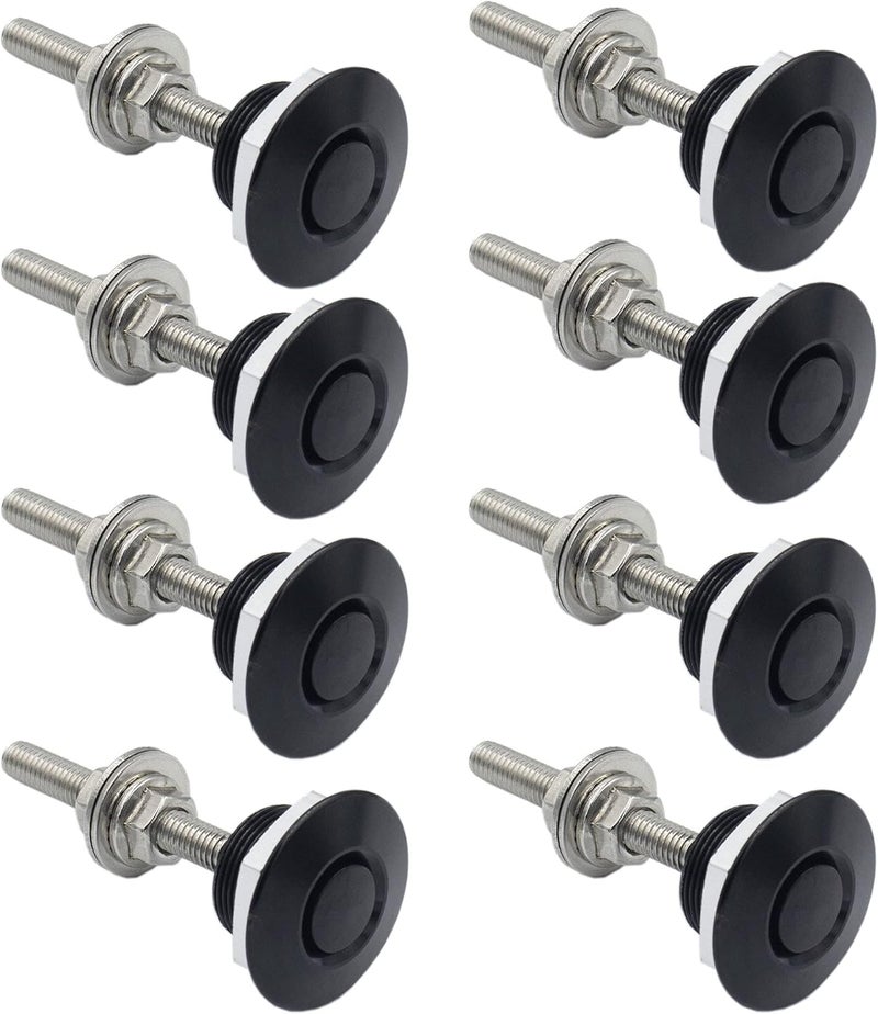 Woopeey 8 Pcs 1.25 inch Universal Aluminum Vehicle Hood Pins-Quick Release Lock Latch Bumper, License Plate Lock Clip, Push Button Bonnet Repeated use trusted quality - Image 1
