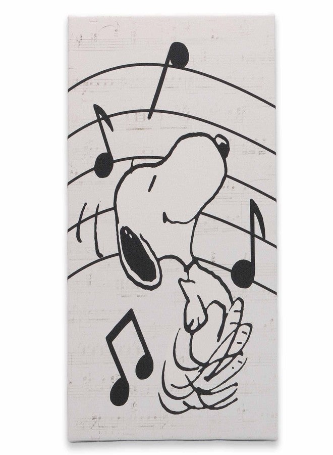 Open Road Brands Peanuts Snoopy Music Note Gallery Wrapped Canvas Wall Decor - Fun Snoopy Music Wall Art for Home or Classroom - Image 1