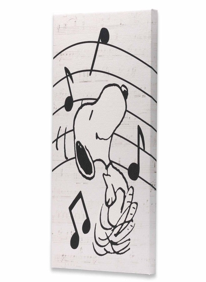 Open Road Brands Peanuts Snoopy Music Note Gallery Wrapped Canvas Wall Decor - Fun Snoopy Music Wall Art for Home or Classroom - Image 2