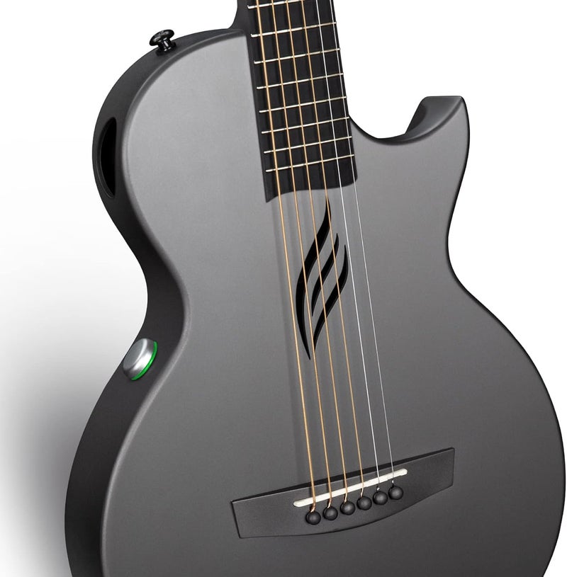enya NOVA Go SP1 Carbon Fiber Acoustic Electric Guitar with Smart AcousticPlus 35 Inch Travel Acustica Guitarra Starter Bundle Kit of Gig Bag, Strap, Strings, Charging Cable, Instrument Cable,Black - Image 5