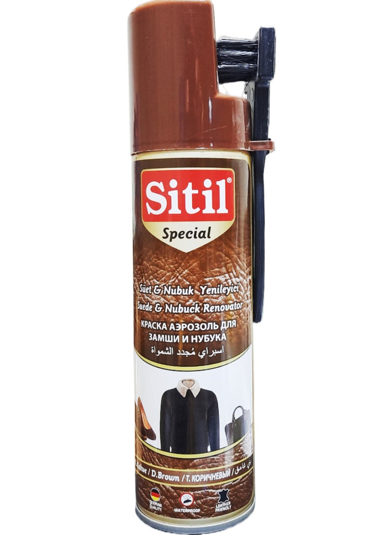 Sitil Suede & Nubuck Renovator Spray - Dark Brown Color