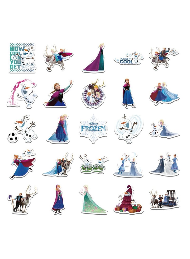 Excefore 50pcs Anna Elsa Princess Stickers for Water Bottles, Cartoon Frozen Girls Stickers, Cute Funny Waterproof Vinyl Decals for Scrapbook Laptop Phone Luggage Snowboard Guitar Bumper - Image 4