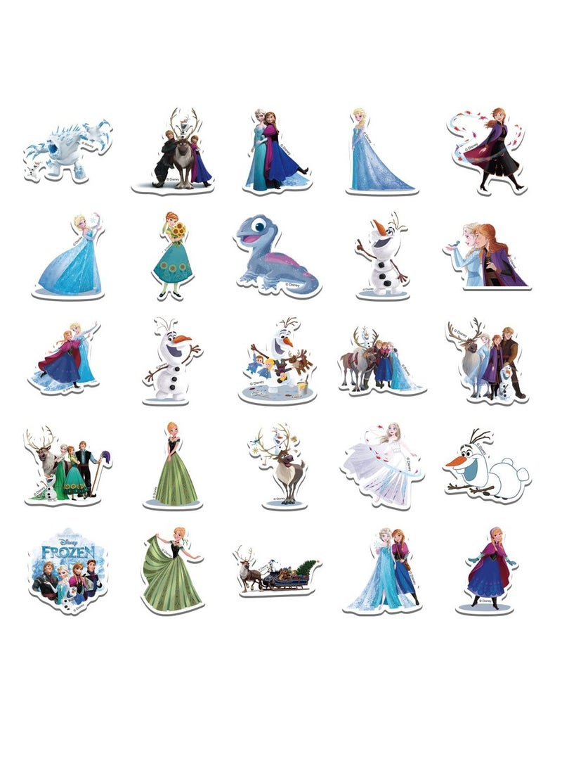 Excefore 50pcs Anna Elsa Princess Stickers for Water Bottles, Cartoon Frozen Girls Stickers, Cute Funny Waterproof Vinyl Decals for Scrapbook Laptop Phone Luggage Snowboard Guitar Bumper - Image 3