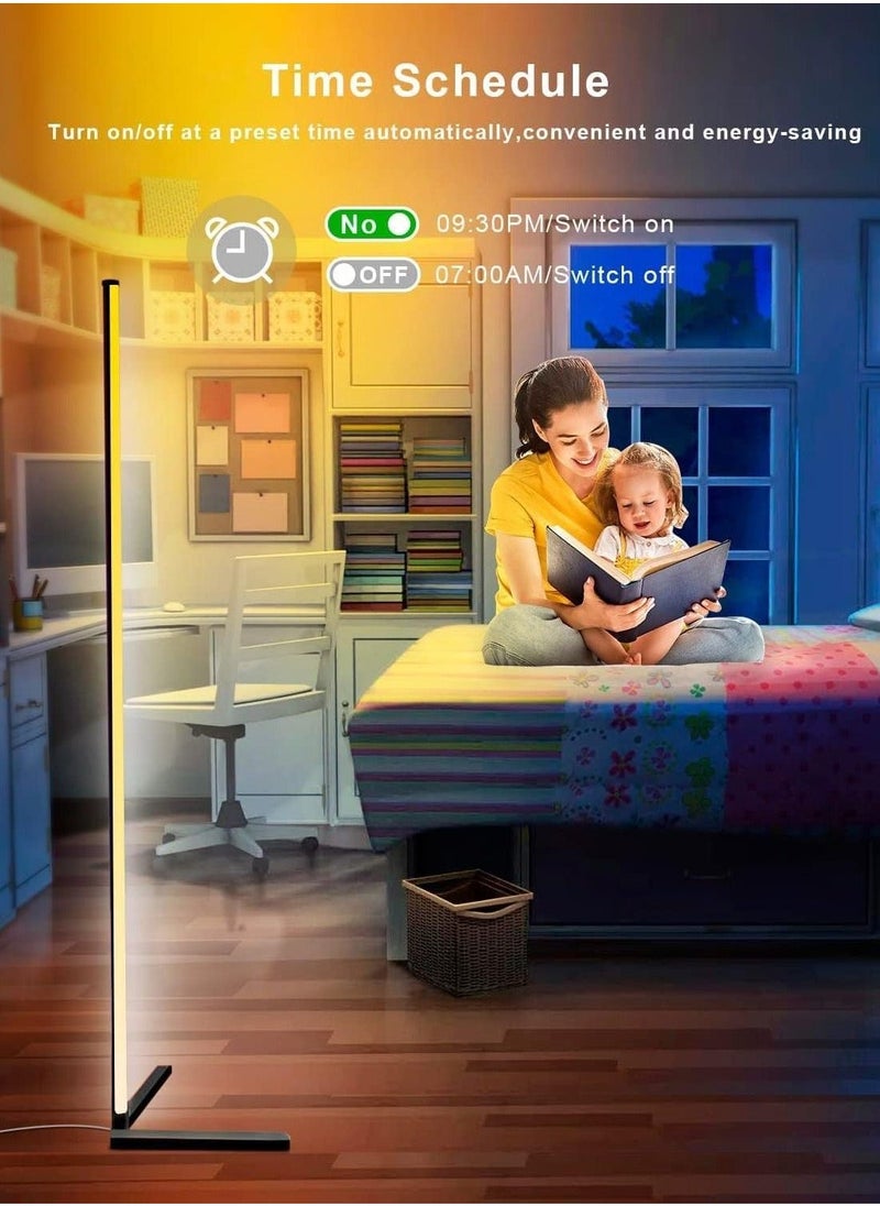 Corner Floor Lamp, Smart RGB Floor Lamp, Dimmable LED Corner Lamp With Music Sync Color Changing APP Control Remote, Standing Floor Lamp for Gaming Living Room Bedroom Birthday Party - Image 5