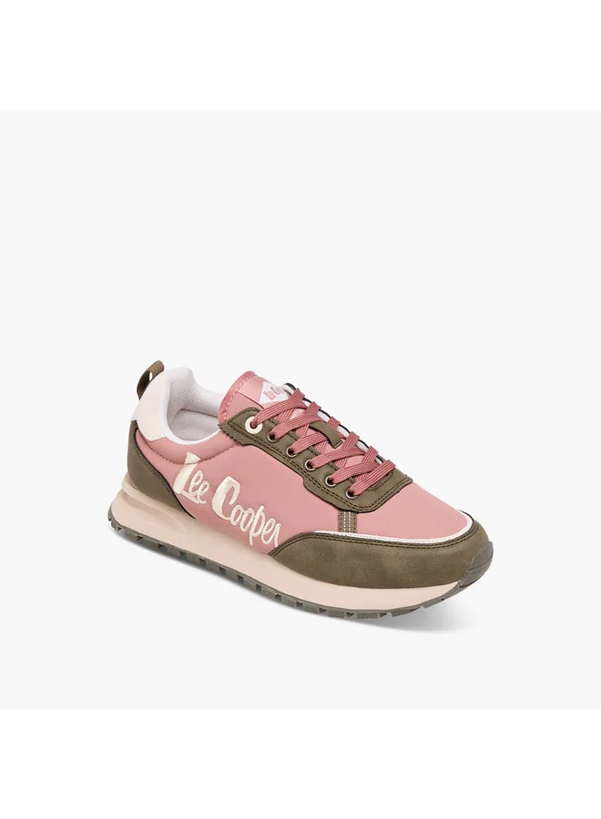لي كوبر Women's Logo Detail Lace-Up Sneakers
