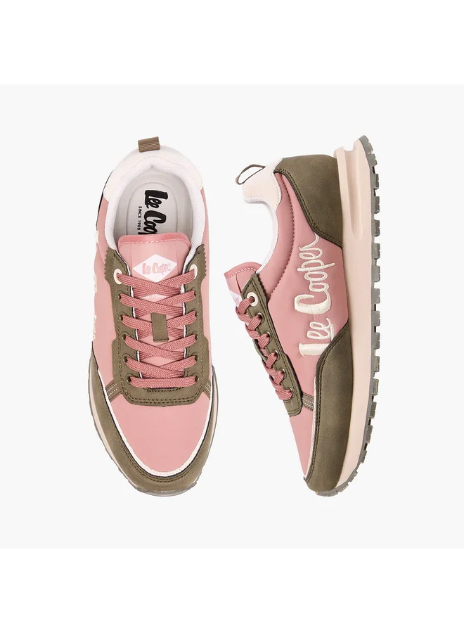 لي كوبر Women's Logo Detail Lace-Up Sneakers