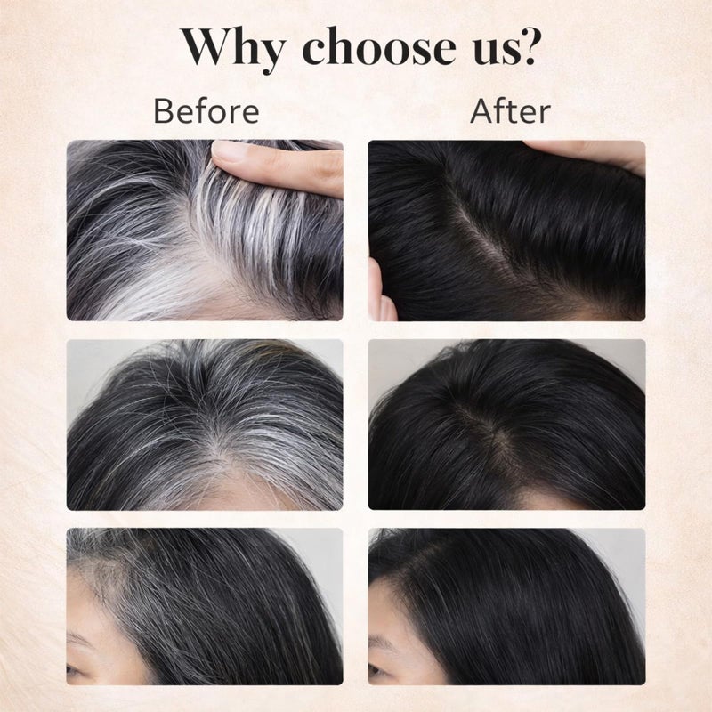 pewatul 2-in-1 Hair Color Stick & Comb, Long-Lasting Waterproof Color,Sweat-Proof, Quick Root Touch-Up, Easy Root Coverage for Everyday Styling, For Women & Men (BLACK) - Image 5