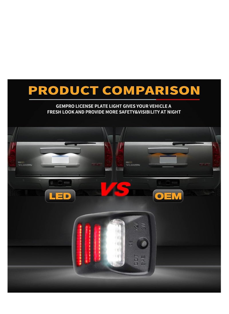 SYOSI Red OLED Neon Tube LED License Plate Light Lamp, Red OLED Neon Tube Pure White SMD LED License Plate Light Assembly Replacement for Toyota Tacoma 2005-2015 & Tundra Pickup Truck 2000-2013,81271-0C010  - Image 3