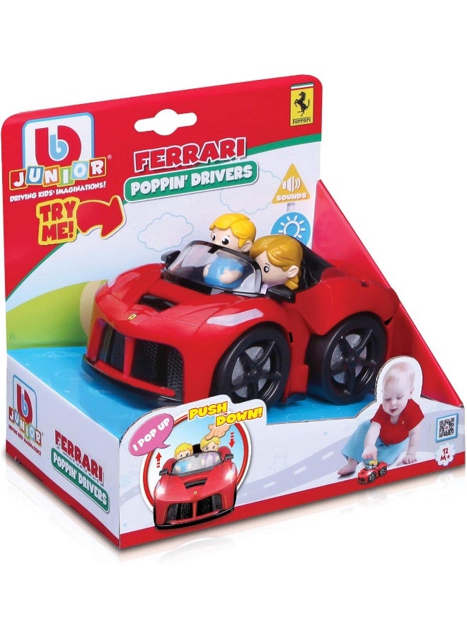 Bburago Junior Ferrari Poppin Drivers Toy Car (Red) - Image 1