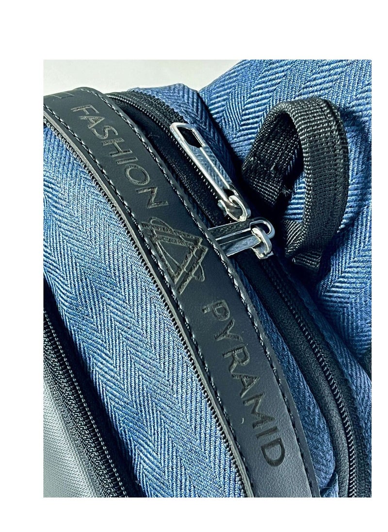 FASHION PYRAMID - Crossbody Bag With USB Charger - Waterproof - Casual - Navy - Image 1