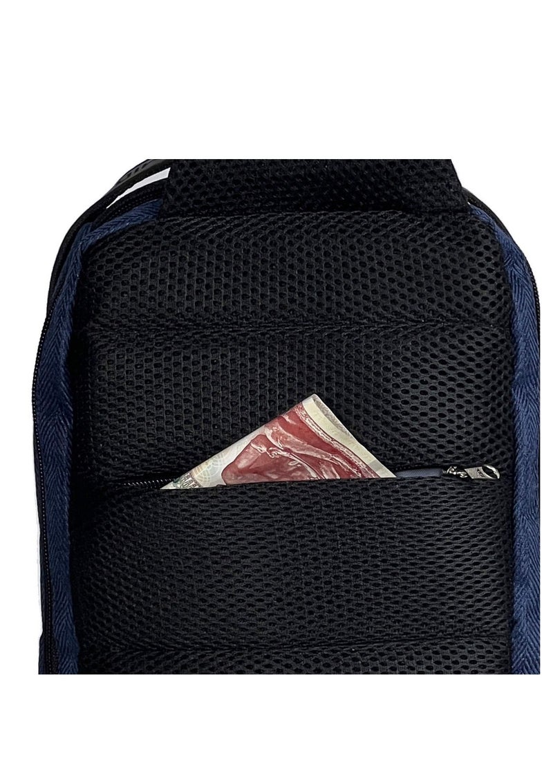 FASHION PYRAMID - Crossbody Bag With USB Charger - Waterproof - Casual - Navy - Image 1